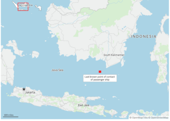 Mais de 125 pessoas estão desaparecidas, após naufrágio de embarcação no Mar de Java